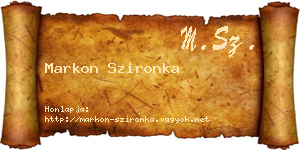 Markon Szironka névjegykártya